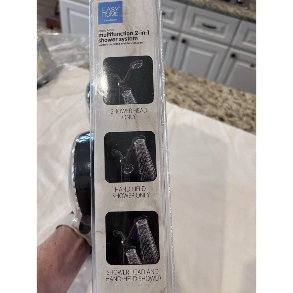 Easy‎ Home Bathroom Matt Black Multifunction Two In One Shower System Brand New